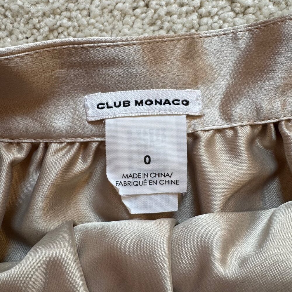 HTF! Club Monaco Gold Silk Wrap Skirt - Size 0 - Picture 3 of 6